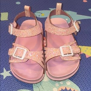 Pink glitter sandals